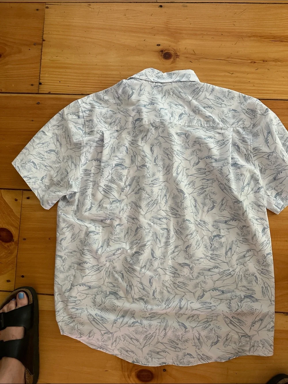 Huk Light Blue & White Short-Sleeve Printed Button-Down Shirt - Picture 4 of 4